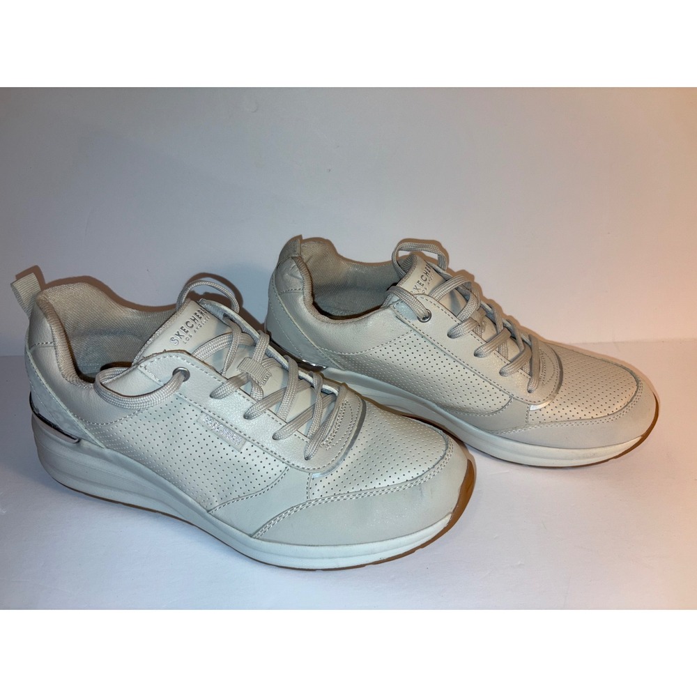 Skechers Los Angeles White Leather Lace Up Walking Sneakers Womens Size 11